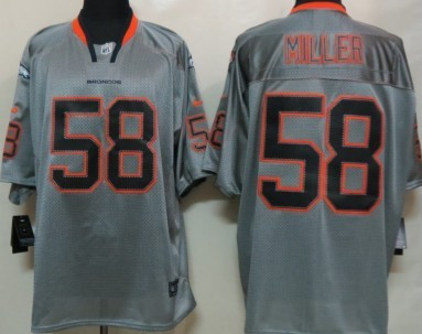 Nike Denver Broncos #58 Von Miller Lights Out Gray Elite Jersey Nfl