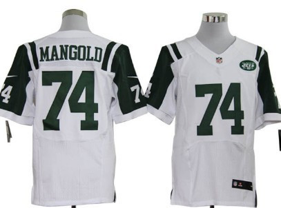 Nike New York Jets #74 Nick Mangold White Elite Jersey Nfl
