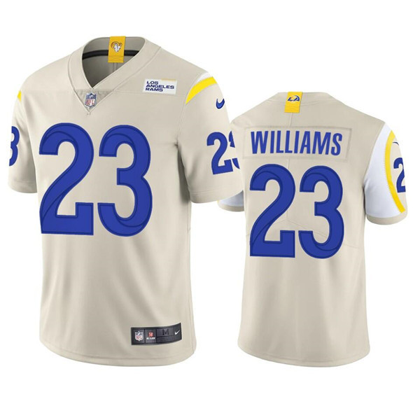 Men's Los Angeles Rams #23 Kyren Williams Bone Vapor Untouchable Limited Stitched Football Jersey Nfl