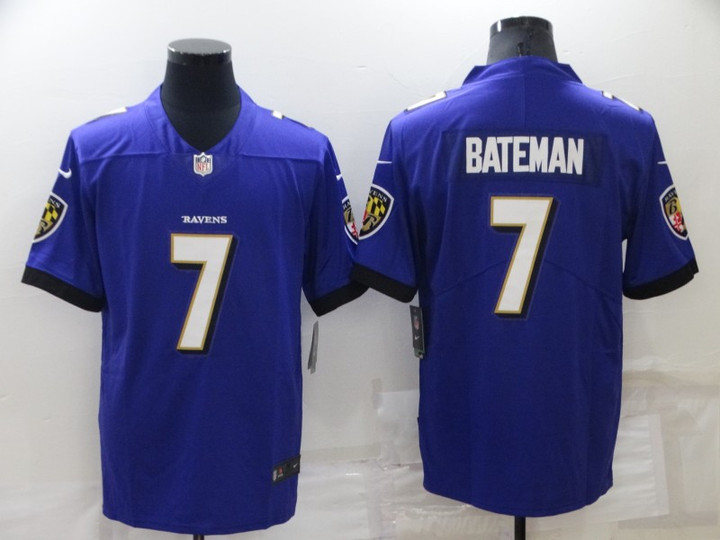 Men's Baltimore Ravens #7 Rashod Bateman Purple 2022 Vapor Untouchable Stitched NFL Nike Limited Jersey Nfl