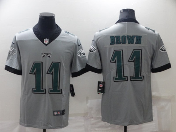 Men's Philadelphia Eagles #11 A. J. Brown Gray Vapor Untouchable Limited Stitched Jersey Nfl