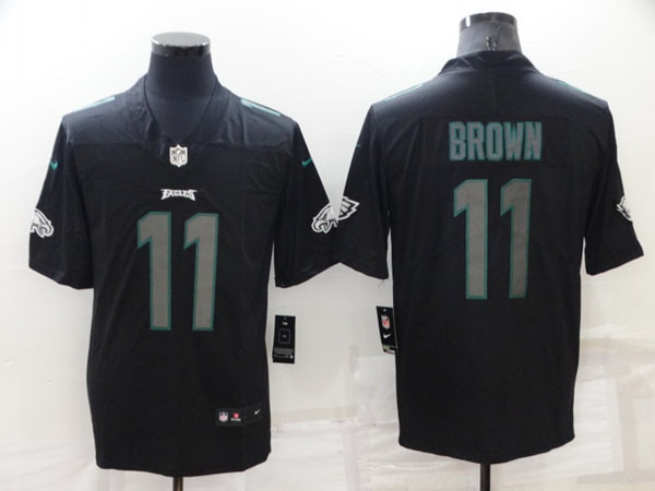 Men's Philadelphia Eagles #11 A. J. Brown Black Impact Limited Stitched Jersey Nfl