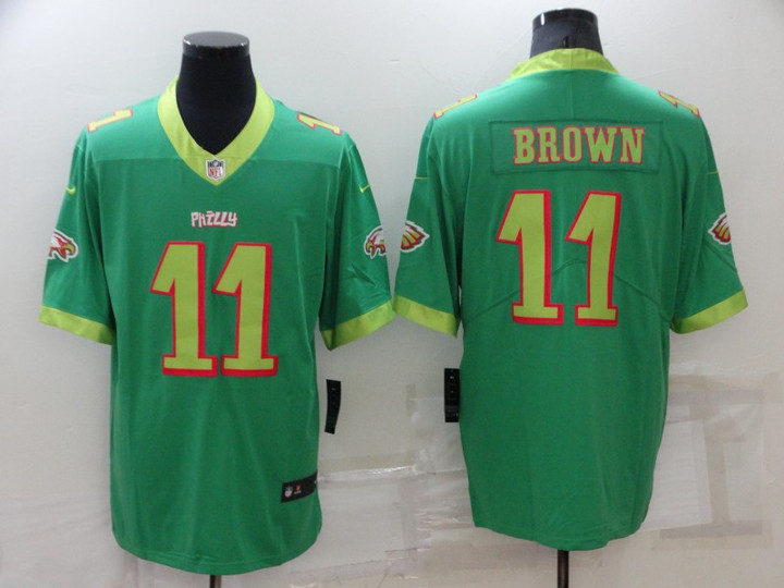 Men's Philadelphia Eagles #11 A. J. Brown Green City Edition Limited Stitched Jersey Nfl