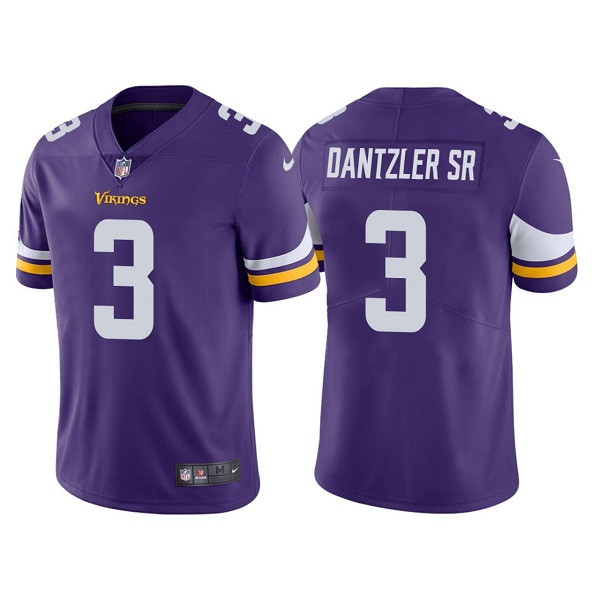 Men's Minnesota Vikings #3 Cameron Dantzler Purple Vapor Untouchable Stitched Jersey Nfl