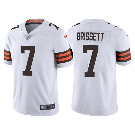 Men's Cleveland Browns #7 Jacoby Brissett White Vapor Untouchable Limited Stitched Jersey Nfl