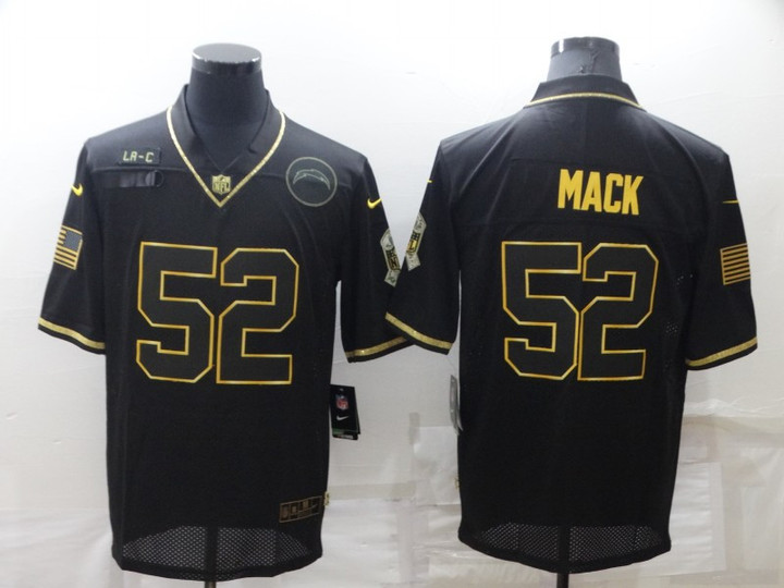 Men's Los Angeles Chargers #52 Khalil Mack Black Gold Salute To Service Limited Stitched Jersey Nfl
