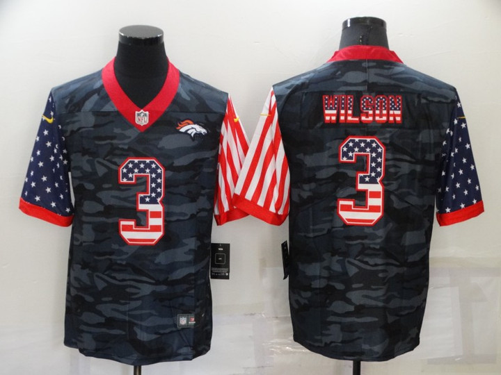 Men's Denver Broncos #3 Russell Wilson USA Camo 2020 Salute To Service Stitched NFL Nike Limited Jersey Nfl