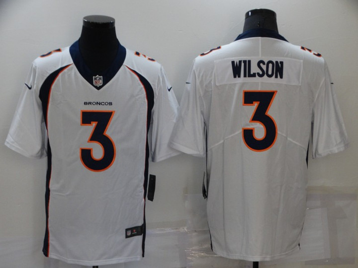 Men's Denver Broncos #3 Russell Wilson White Vapor Untouchable Limited Stitched Jersey Nfl