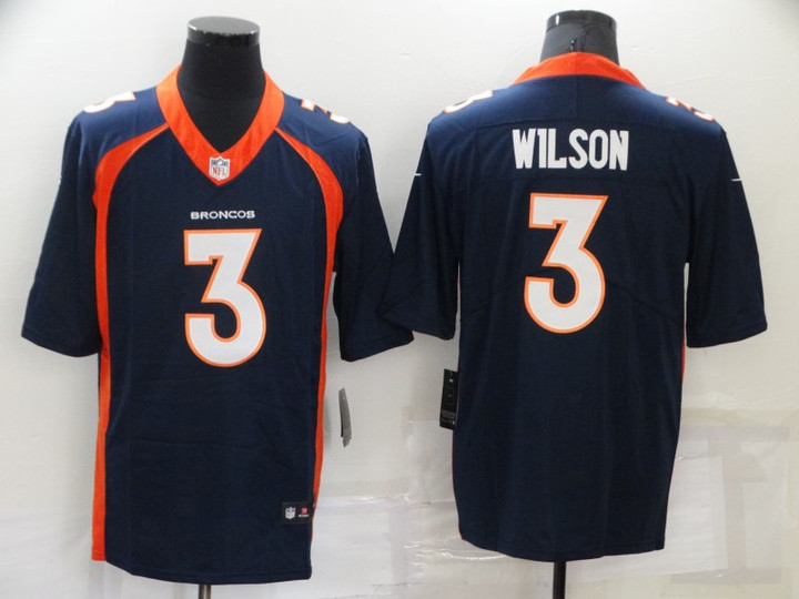 Men's Denver Broncos #3 Russell Wilson Navy Vapor Untouchable Limited Stitched Jersey Nfl