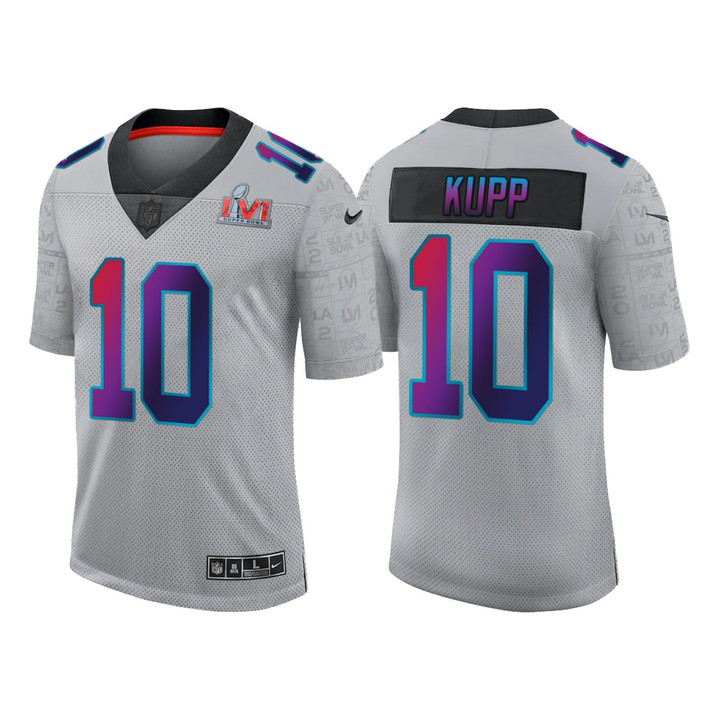 Men's Los Angeles Rams #10 Cooper Kupp 2022 Grey Super Bowl LVI Limited Stitched Jersey Nfl