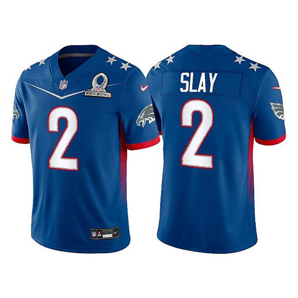 Men's Philadelphia Eagles #2 Darius Slay 2022 Royal NFC Pro Bowl Stitched Jersey Nfl