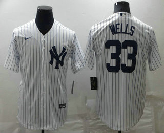 Men's New York Yankees #33 Austin Wells White Cool Base Stitched Baseball Jersey Mlb
