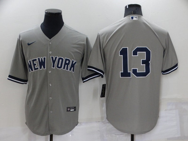Men's New York Yankees #13 Alex Rodriguez Gray Cool Base Stitched Baseball Jersey Mlb