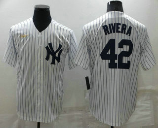 Men's New York Yankees #42 Mariano Rivera White Throwback Stitched MLB Cool Base Nike Jersey Mlb