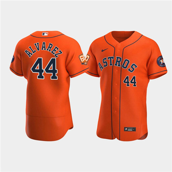 Men's Houston Astros #44 Yordan Alvarez Orange 60Th Anniversary Flex Base Stitched Baseball Jersey Mlb