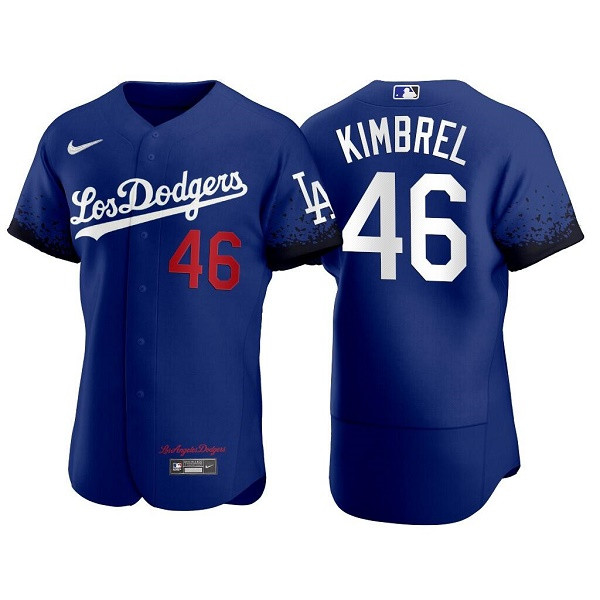 Men's Los Angeles Dodgers #46 Craig Kimbrel Royal City Connect Flex Base Stitched Jersey Mlb