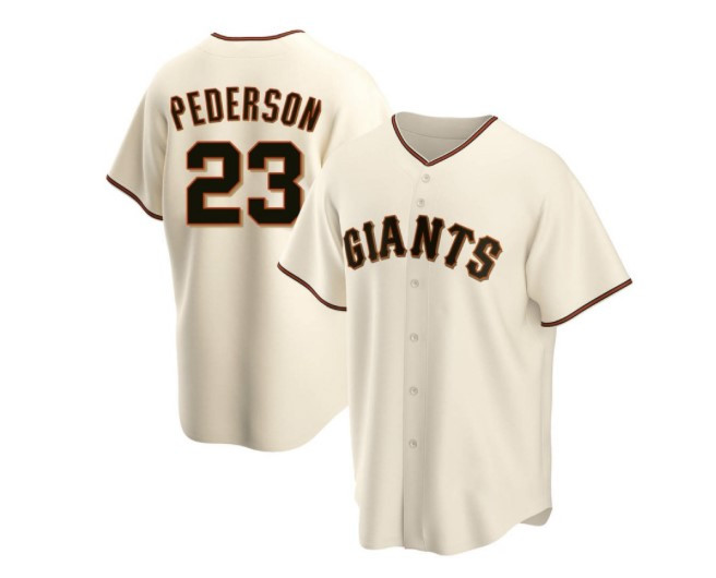 Men's San Francisco Giants #23 Joc Pederson Cream Home Nike Jersey Mlb
