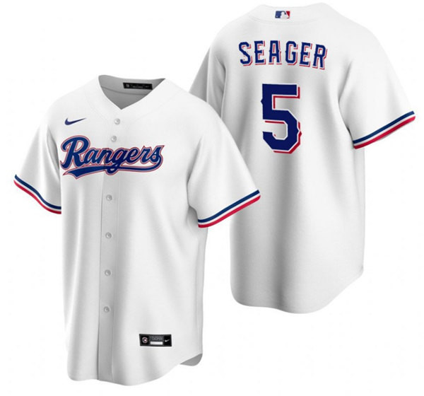 Men's Texas Rangers #5 Corey Seager White Cool Base Stitched Baseball Jersey Mlb
