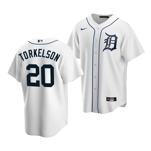 Men's Detroit Tigers #20 Spencer Torkelson White Cool Base Stitched Jersey Mlb