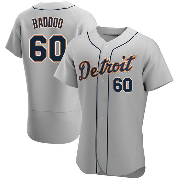 Men's Detroit Tigers #60 Akil Baddoo Gray Flex Base Stitched MLB Jersey Mlb