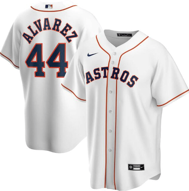 Men's Houston Astros White #44 Yordan Alvarez Cool Base Stitched MLB Jersey Mlb
