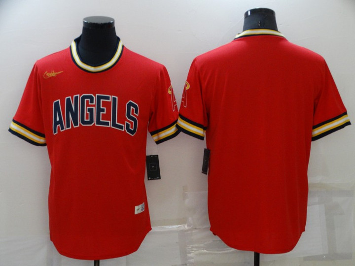 Men's Los Angeles Angels Blank Red Cool Base Stitched Jersey Mlb