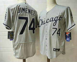 Men's Chicago White Sox #74 Eloy Jimenez Grey Stitched MLB Flex Base Nike Jersey Mlb
