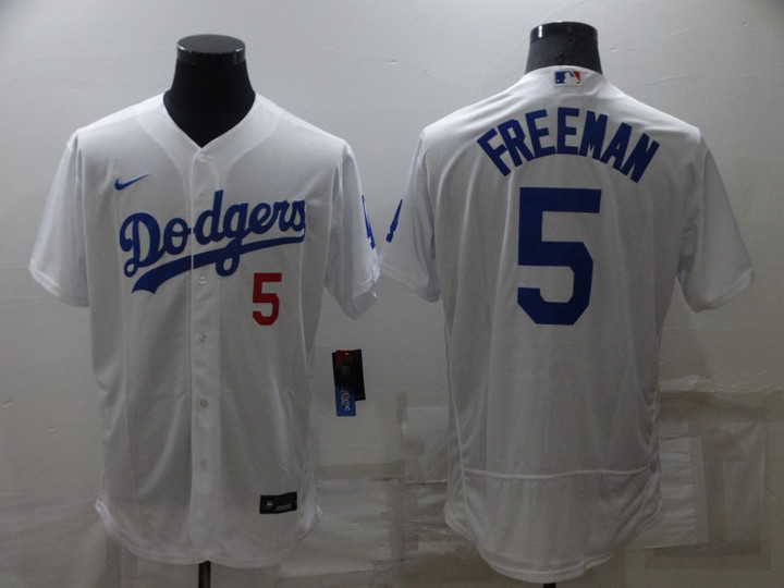 Men's Los Angeles Dodgers #5 Freddie Freeman White Flex Base Stitched Jersey Mlb