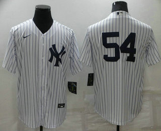 Men's New York Yankees #54 Aroldis Chapman White No Name Stitched MLB Nike Cool Base Jersey Mlb