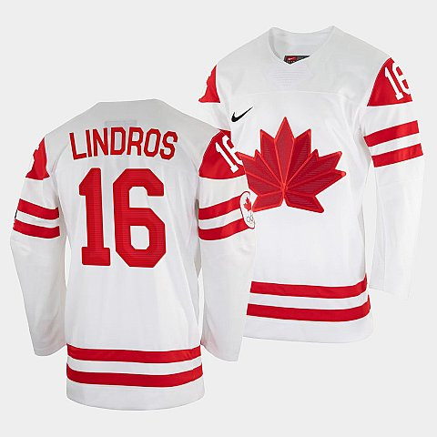 Men's Eric Lindros Canada Hockey White 2022 Winter Olympic #16 Salt Lake City Jersey Nhl