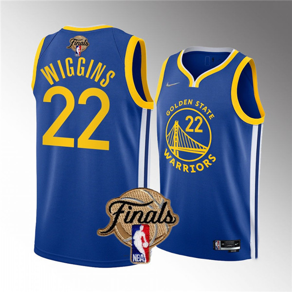Men's Golden State Warriors #22 Andrew Wiggins Royal 2022 Finals Stitched Jersey Nba