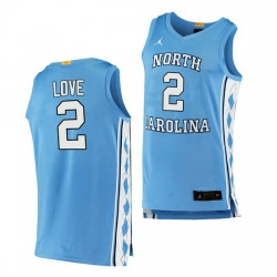 Men's North Carolina Tar Heels #2 Caleb Love Blue Authentic Jersey Nba
