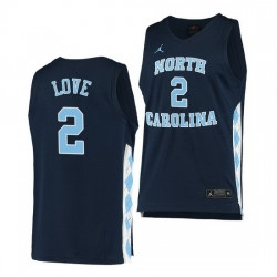Men's North Carolina Tar Heels #2 Caleb Love Navy Alternate Jersey Nba