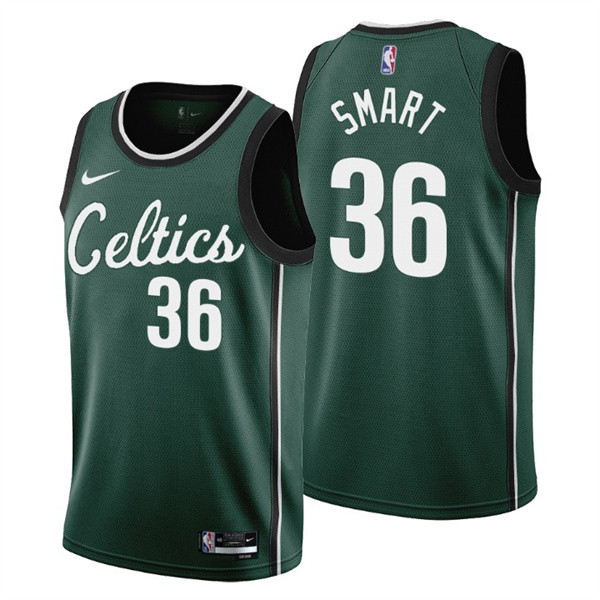 Men's Boston Celtics #36 Marcus Smart 2022-23 Green City Edition Stitched Jersey Nba
