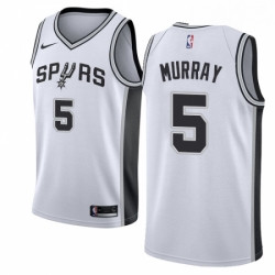 Mens Nike San Antonio Spurs 5 Dejounte Murray Swingman White Home NBA Jersey Association Edition Nba