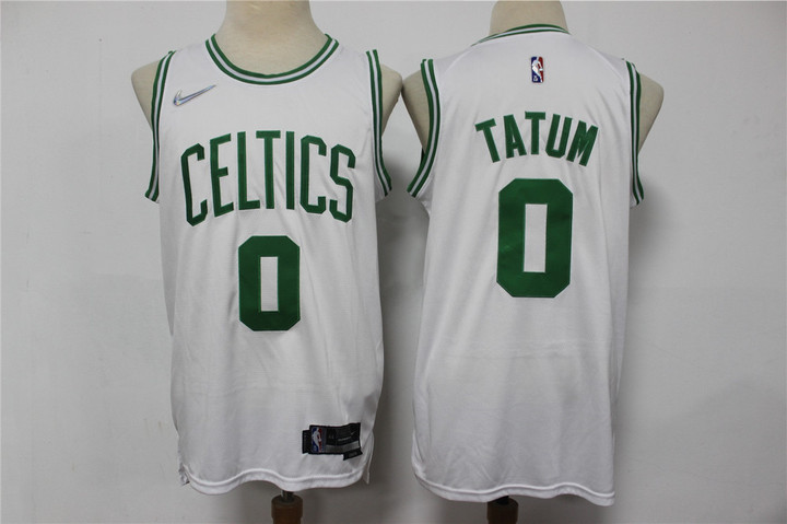 Men's Boston Celtics #0 Jayson Tatum White 75Th Anniversary Diamond 2021 Stitched Jersey Nba