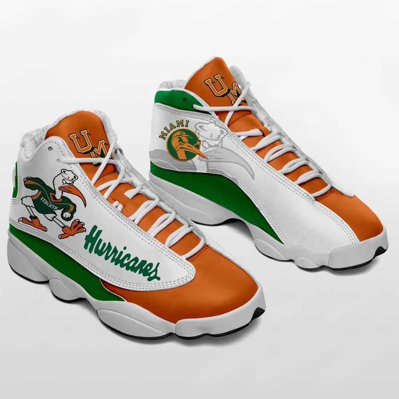Miami hurricanes form air jordan 13 sneakers football sneakers-hao1 jd13 sneakers personalized shoes design - air jordan shoes