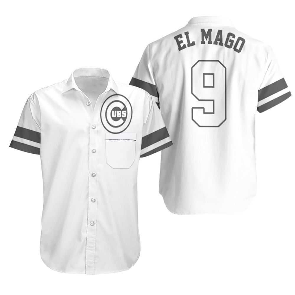HOT Javier Baez El Mago Chicago Cubs Player White 2019 Hawaiian Shirt1