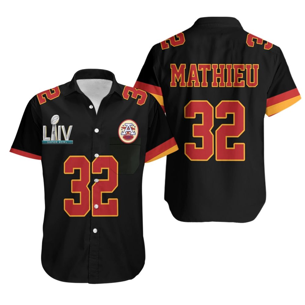 HOT Kansas City Chiefs Tyrann Mathieu 32 NFL Black Hawaiian Shirt2