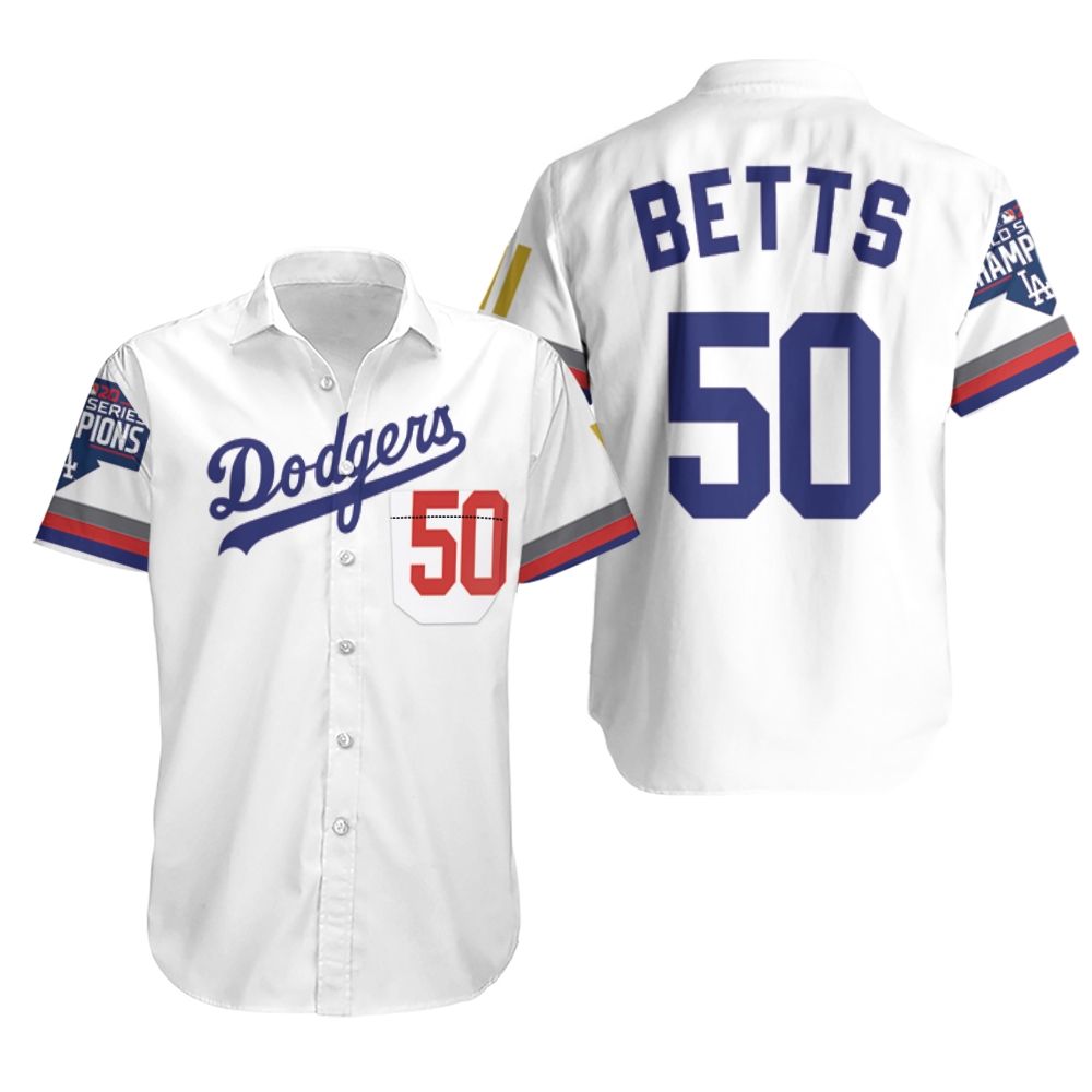 HOT Los Angeles Dodgers Betts 50 2020 Championship Hawaiian Shirt1