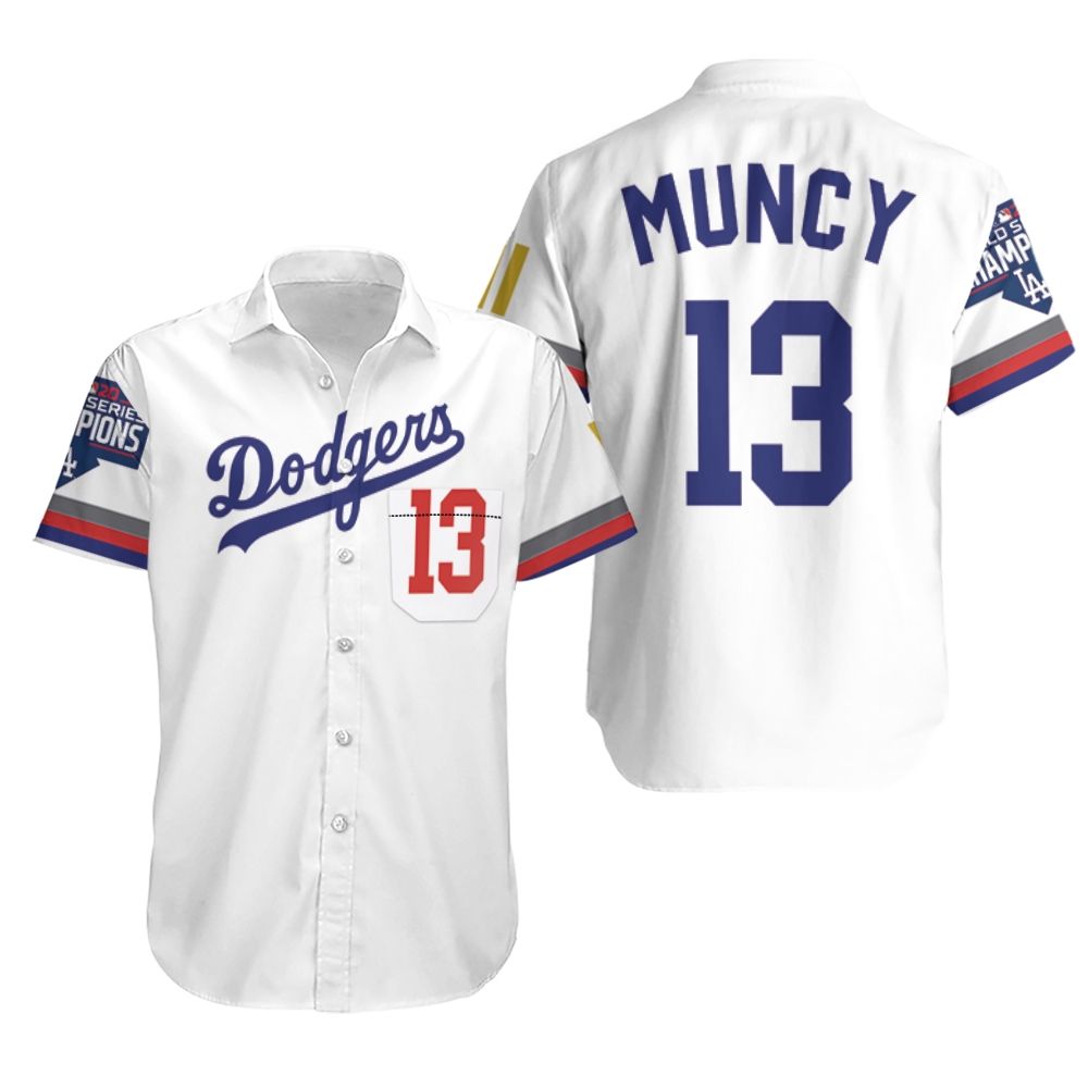 HOT Los Angeles Dodgers Muncy 13 2020 Championship Hawaiian Shirt1