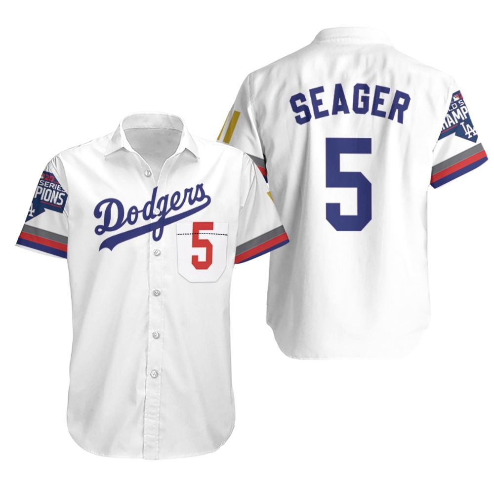 HOT Los Angeles Dodgers Seager 5 2020 Championship Hawaiian Shirt2