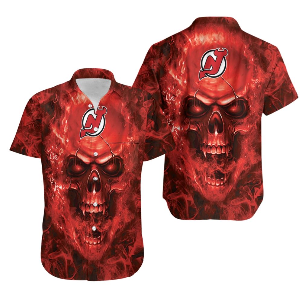 HOT New Jersey Devils NHL Skull Hawaiian Shirt2