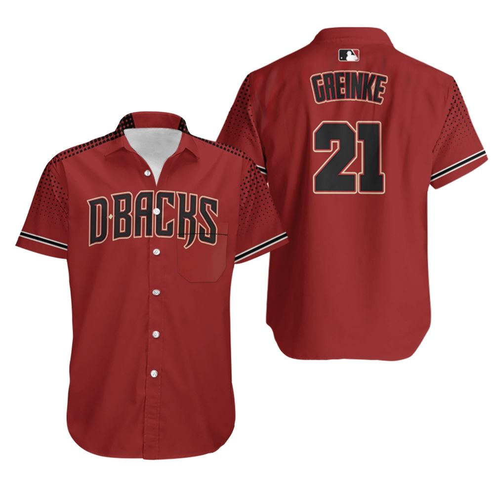 HOT Zack Greinke Arizona Diamondbacks Sedona Red Black MLB Tropical Shirt1