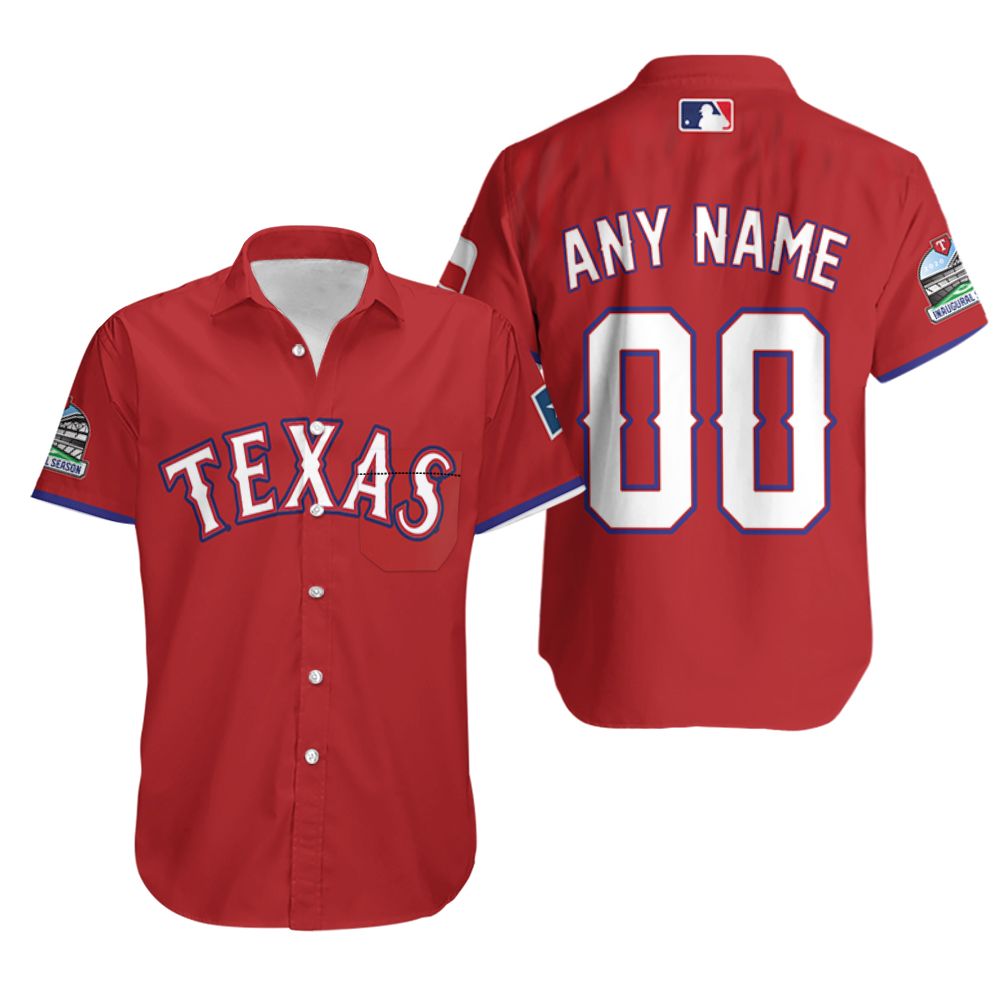 HOT Personalized Texas Rangers 2020 Red MLB Tropical Shirt1