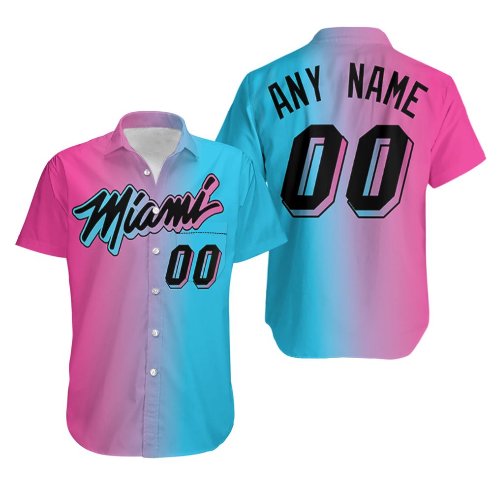HOT Personalized Miami Heat 2020 City Split Pink Blue NBA Tropical Shirt1