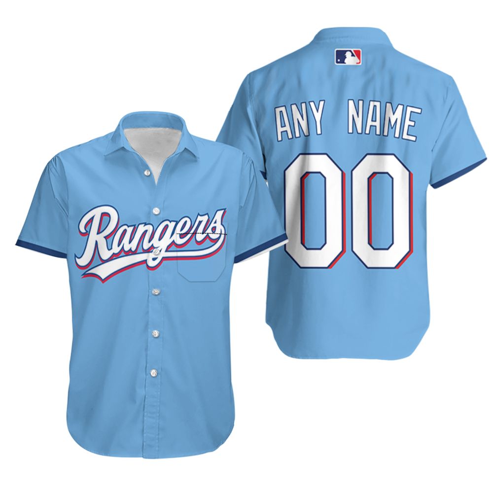 HOT Personalized Texas Rangers 2020 Light Blue MLB Tropical Shirt1