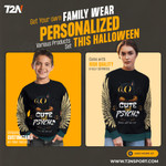 "Cute but Psycho" - Halloween Personalized Family Active Wear Set - Change and Customize your own text