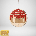 Father and Son best friends for life - Layered Wood Ornaments