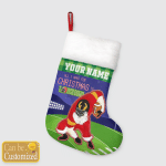"All I want for Christmas is Touchdown" Football Christmas Stockings - Personalized Name & Number